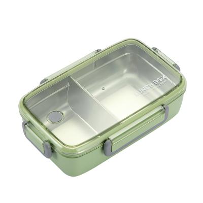 China Freshness Preservation METKA 1100ML Japanese 304 Stainless Steel Children's School Bowl With 2 Compartments for sale