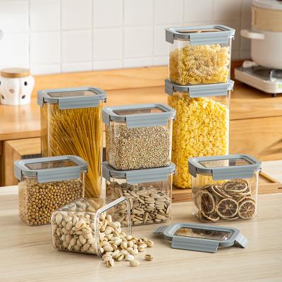 China Plastic Freshness Preservation Containers Pantry Food Square Jar Storage Container for sale