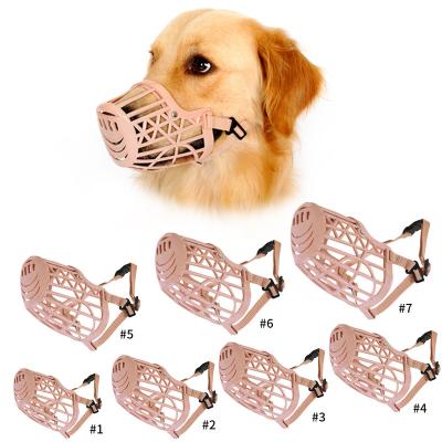 China Custom Hot Selling Adjustable Fashionable Plastic Pet Anti-bite Multi-size Dog Pet Muzzle Device for sale