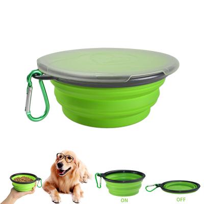 China Durable Premium Quality Dog Travel Collapsible Portable Water Rolls BPA Free Silicone Water Bowl For Small Medium Large Dog Cat Pets for sale