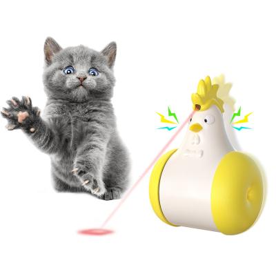 China USB Charging Viable Chicken Led Lightweight Indoor Interactive Laser Cat Toy With 3 Game Mode Rocker Indoor Cats Chicken Modeling Toys for sale