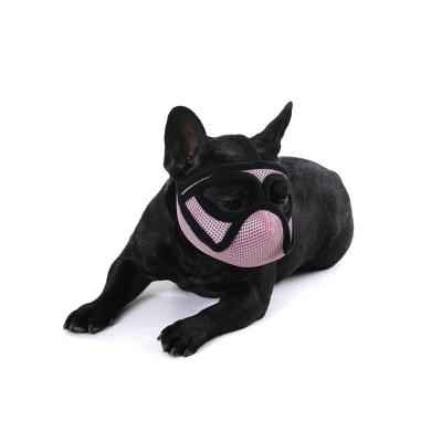 China Custom Nylon French Bulldog Dog Muzzle Soft Padded Muzzle Dog Accessories Supplier Sizes Logo Printed Ajustable Breathable Mesh for sale