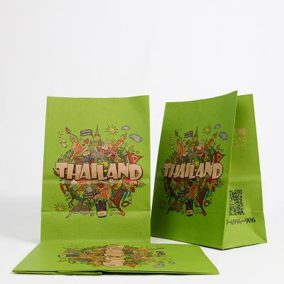 China Recyclable Custom Biodegradable Bag Stand Bag Food Kraft Paper Flat Paper Bag for sale