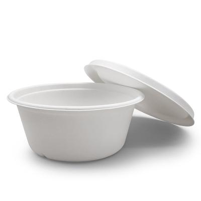 China Biodegradable Popular Design Bagasse Compostable Cereal Bowl Customized Printed Logo Take Out Bowls for sale