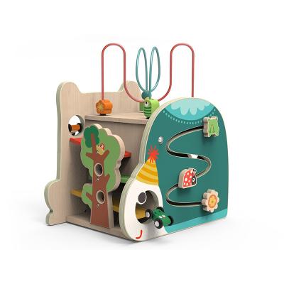 China Multi-functional wooden export wooden slide car around pearl Taiwan treasure chest educational toy early education enlightenment for sale