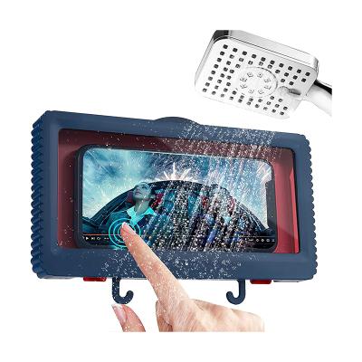 China 2021 Bathroom Shower Phone Holder Waterproof Wall Mount Shower Phone Holder for sale