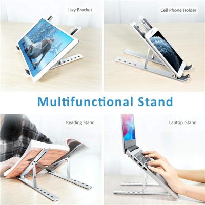 China Rohs Gray Foldable Smart Multi Laptop Stand Aluminum Passed Alu Laptop PC Stand In Stock for sale