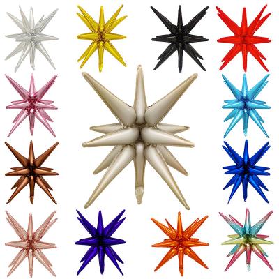 China Aluminium film 4D Connected Explosion Star Aluminum Film Aluminum Foil Water Droplet Cone Balloon Party Layout Balloon for sale