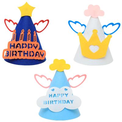 China Non-woven fabric Korean ins non-woven cute angel birthday hat Baby birthday photo Daisy birthday hat for sale