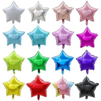 China Aluminium film Wholesale thickened 18 inch pentagonal star aluminum film for birthday party decorative balloons from manufacturers for sale