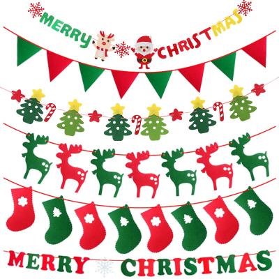 China Non-woven fabric Factory wholesale Christmas non-woven fabric flag pulling for Christmas party decoration for sale