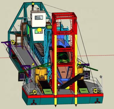 China 200m3/hour sand and dredge depth 25m chain bucket gold dredger for sale à venda