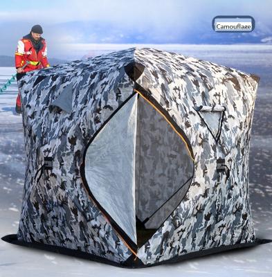 China Japanese Camouflage Warm And Thickened Cold-proof Cotton Play Outdoor Tent/Fishing Winter Sauna House Snow Chimney Tent Fishing Winter Field for sale