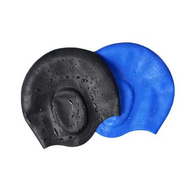 China Waterproof Durable Flexible Silicone 3D Swimming Hats Hearing Protection Swim Hats For Women Men for sale