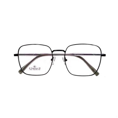 China Large Rectangle Vintage Unisex Full-rim Metal Frame Optical Glasses for sale