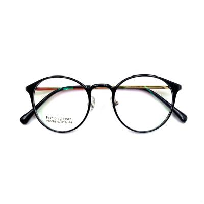 China Hot Selling Unisex Full-rim Fashion Round Ultem Glass Prescription Glasses With Nose Pad for sale