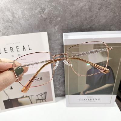 China Fashionable High Quality Rectangle Metal Glasses Frames Titanium Spectacle Frames For Men for sale