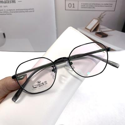 China Trendy fashion retro glasses frames titanium titanium metal eyeglasses frames for sale