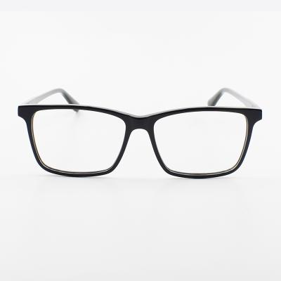 China High Fashion Light Weight Rectangle Acetate Eyewear , Durable Men Acetate Glasses Frames for sale