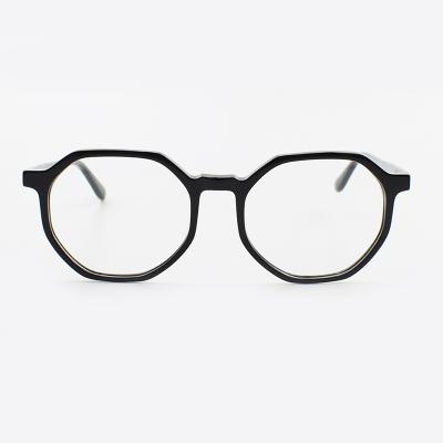 China Fashionable Pilygon Acetate Eyeglasses Frames, High Quality Acetate Glasses Frames For Women Men for sale