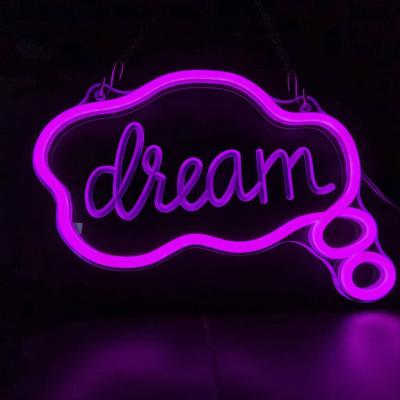 China Warehouse Fast Delivery 5V USB Neon Letter Customized Dreamy Neon Sign With 3D Art For Living Room Home Bar Decoration for sale