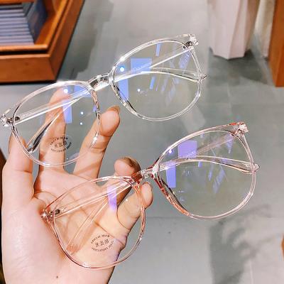 China New Retro Round Optical And Reading Frame 2022 Light Blue Light Blocking Anti Blue-Ray Eye Glasses Eye Glasses Fashion Optical Women Eyewear for sale