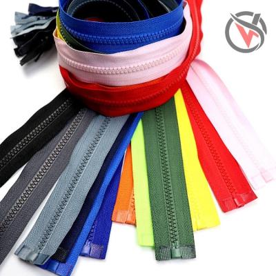 China High Quality Customized Long Lasting Plastic Zipper Black 3#5#8#10 Big End Narrow Teeth Large Zipper For Clothes for sale