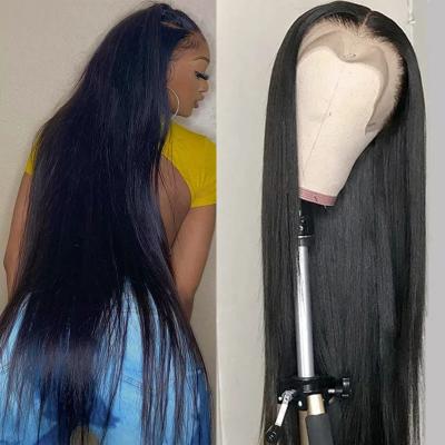 China Raw Silky Straight Wave Indian Remy Hair Wigs 360 Lace Front Wigs Wholesale 100% Virgin Cuticle Aligned Hair 360 Lace Frontal Wig for sale