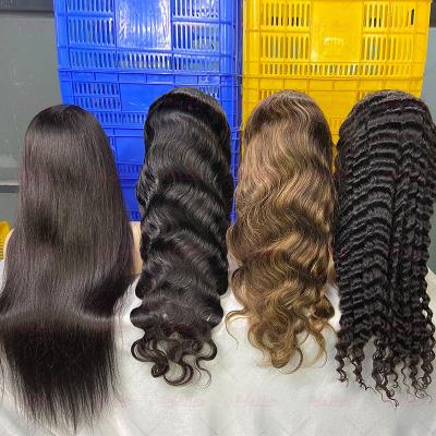 China Silky Straight Wave Raw Virgin Cuticle Aligned Hair Lace Closure Wigs Lace Front Human Hair Wigs For Brazilian Women Hair Color for sale