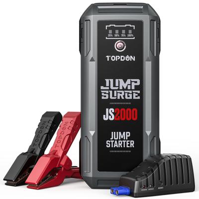 China TOPDON JumpSurge2000 2000Amp 2000A 12V Multi-functional Emergency Powerbank Truck Battery Car Jump Starter Portable Power for sale