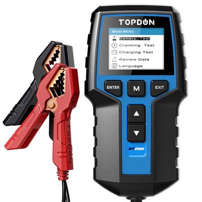 China Battery/Cranking/Charging Test; Exam Data TOPDON BT200 12 24 Volt Automotive Car Motorcycle 12V 24V Battery Charging Internal Resistance Tester Analyzer for sale