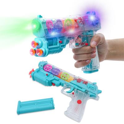 China Toy Gun Gear Concept Plastic Fashion Realistic Transparent Gear Electric Firearm Toys Toy Gun Pistolas De Juguete Multi with Light and Music for sale