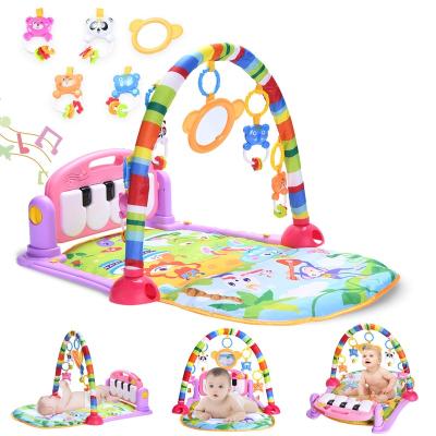 China Piano Educational Gym Fitness Rack Piano Kick Time Belly Time Activity Center Toy Baby Playmat Set Infant Gym for Kids for sale