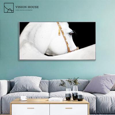 China Abstract Decorative 3D Horses Wall Art Inkjet Head Horse Painting Animal Canvas for sale