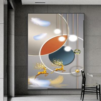 China Modern Abstract Led Lit Decor Wall Art Pictures Led Light Painting for sale