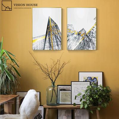 China Modern Decoration Crystal Porcelain Gold Foil Abstract Artwork Gold Foil Wall Painting for sale