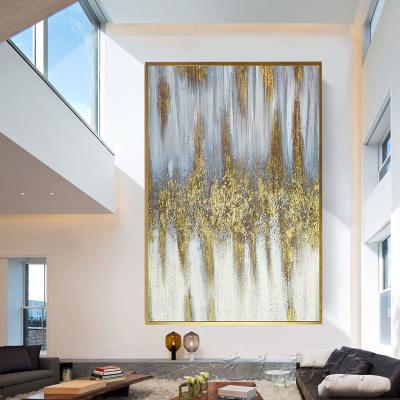 China Handmade Art Painting Gold Foil Handpainted Abstract Abstract Living Room Canvas Oil Wall Artwork Decoration for sale