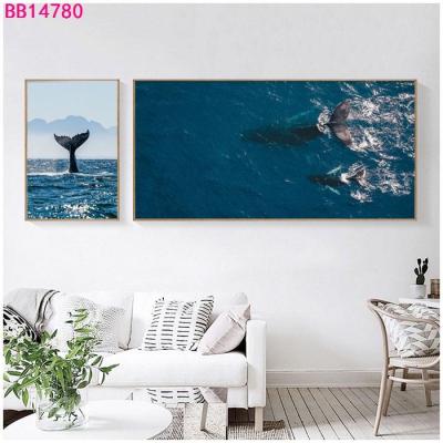 China Abstract Modern Crystal Porcelain Nordic Decorative Painting Geometric Seascape For Living Room for sale