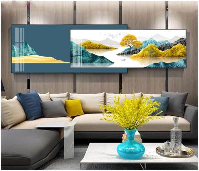 China Modern Decoration Crystal Porcelain Modern Scenery Wall Art Beautiful Landscape Paintings for living room for sale