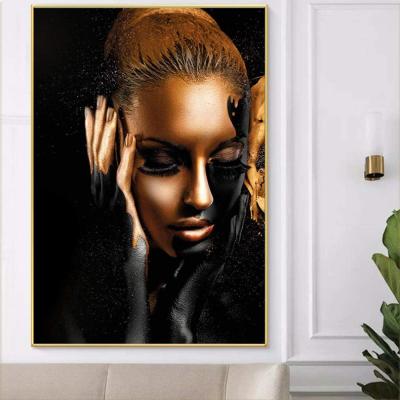 China African Lady Art Canvas Print Black Woman Tribal African Paintings of Traditional Home Decor Wall Decor for sale