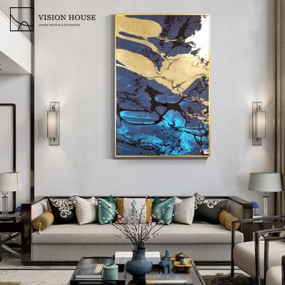 China Modern Handmade Wall Art Gold Foil Artwork Painting of Abstract Living Room Decoration for sale