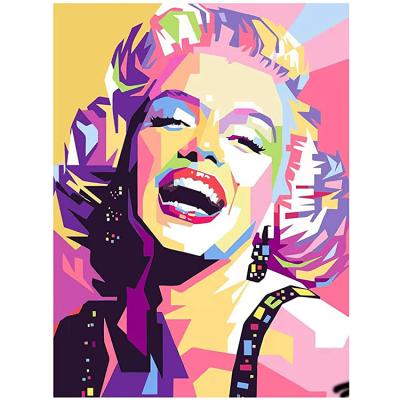 China Morden Portrait Decorative Woman Diy Art Painting By Numbers Marilyn Monroe Oil Painting for sale