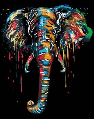 China Hand Painted Morden Decoration Diy Painting By Number Living Room 5D Decoration Elephant Oil Painting for sale