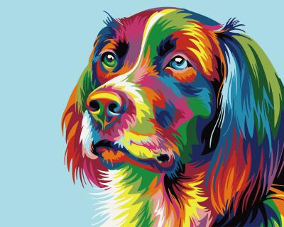 China Morden Decoration Animal Dog Hand Painted Oil Painting By Numbers Diy 3D Cartoon Cute Dog Painting By Numbers for sale