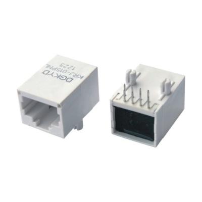 China Tab Down Transformer RJ45 Jack without Shielded for 10/100BASE PLC Port,Plastic White for sale