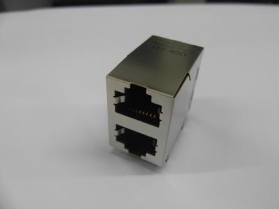 China 2 Port Stacked RJ45 Female Connector  for sale