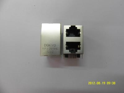 Chine étiquette 2-Port (2X1) vers le bas RJ45 Jack modulaire avec le transformateur 1000base et sans mené, connecteur de la carte PCB RJ45 à vendre