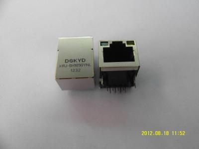 China 21.4mm 100M 1x1 Kraan op RJ45-de Schakelaar van PCB, Verticale schakelaarstop/rj45 Modulaire Jack met LEDS Te koop