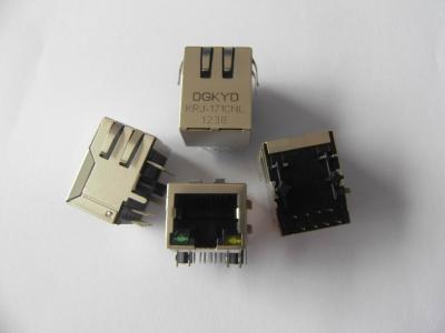 China Customized 10/100base-T Single Tab Down Transformer RJ45 Network Connector / RJ45 PCB Connector for sale