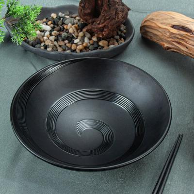 China Japanese Style Matte Black Ramen Noodle Bowl Melamine Ramen Bowl Viable Hot Selling Set for sale